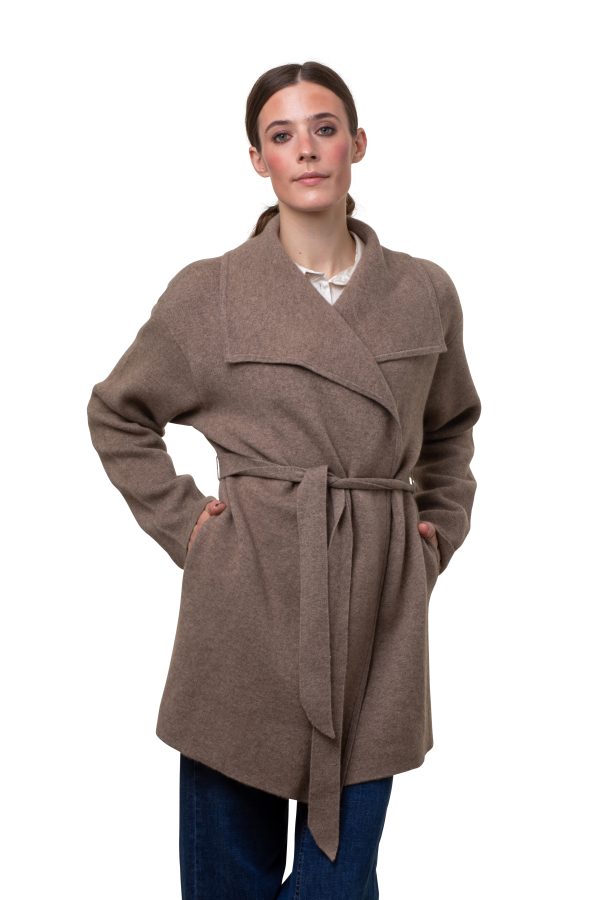 Kappa - Lyxig kashmirkappa i omlottdesign, beige