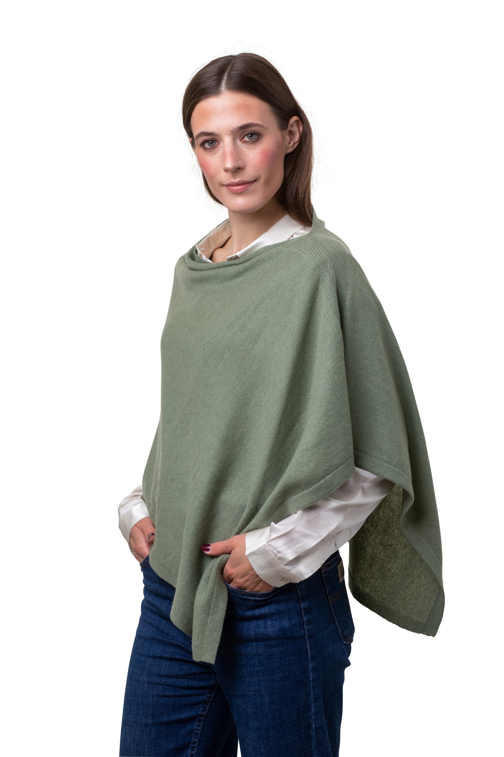 liten poncho ängsgrön